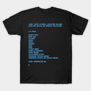 War Games – Global Thermonuclear War T-Shirt